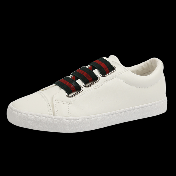 Бели и черни дамски кецове от изкуствена кожа без връзки.