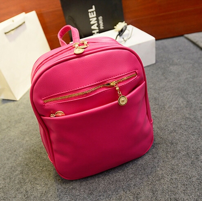 Дамски удобни раници от изкуствена кожа с мека повърхност и закрепващ се цип червени, сини, черни, бели, сиви, лилави