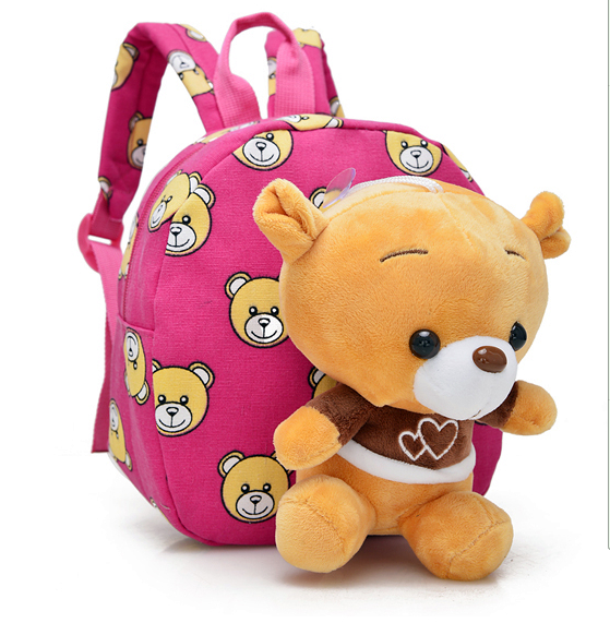 Малки детски раници в 4 цвята подходящи за момчета и момичета - мече