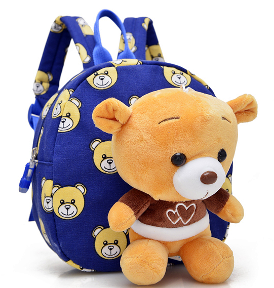 Малки детски раници в 4 цвята подходящи за момчета и момичета - мече