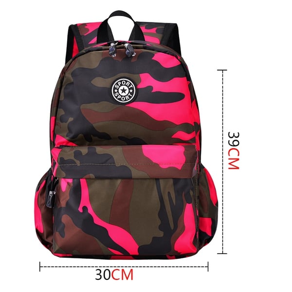 Детски камуфлажни раници за училище червени и зелени модели за момчета,  розова камуфлажна нова раница за момичета 