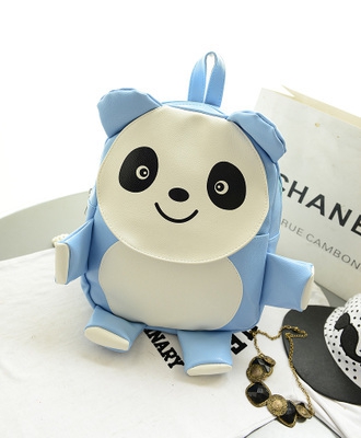 Сладка дамска раница в син,розов и черен цвят - панда и слонче