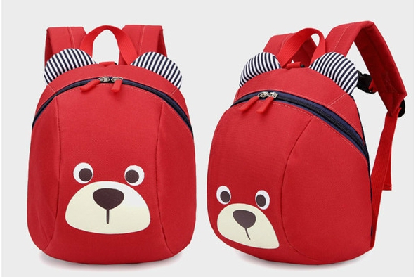 Мини детски раници с мека повърхност за училище Мече червени, сини, черни, цикламени за момченца и момиченца