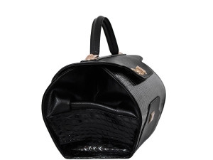 Черна дамска чанта изработена от изкуствена кожа - българско производство 