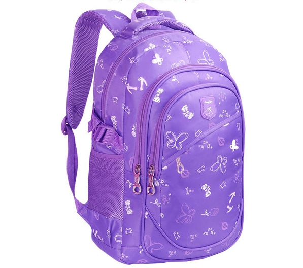 Детски ученически раници за момчета и момичета за начално, основно училище и гимназия: розови, лилави модели