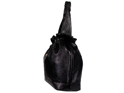 Дамска черна чанта от кожа българско производство