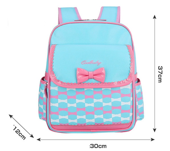 Детски ученически раници за момчета и момичета розови, сини, зелени с панделка за начално и основно училище 