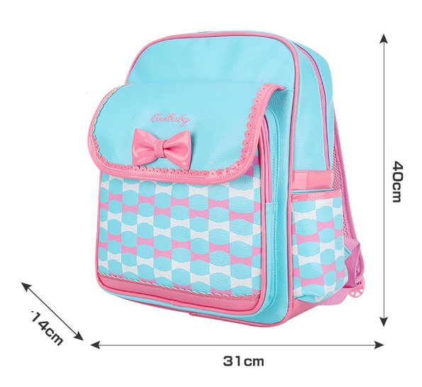 Детски ученически раници за момчета и момичета розови, сини, зелени с панделка за начално и основно училище 
