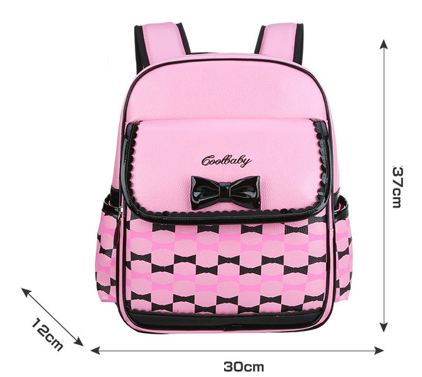 Детски ученически раници за момчета и момичета розови, сини, зелени с панделка за начално и основно училище 