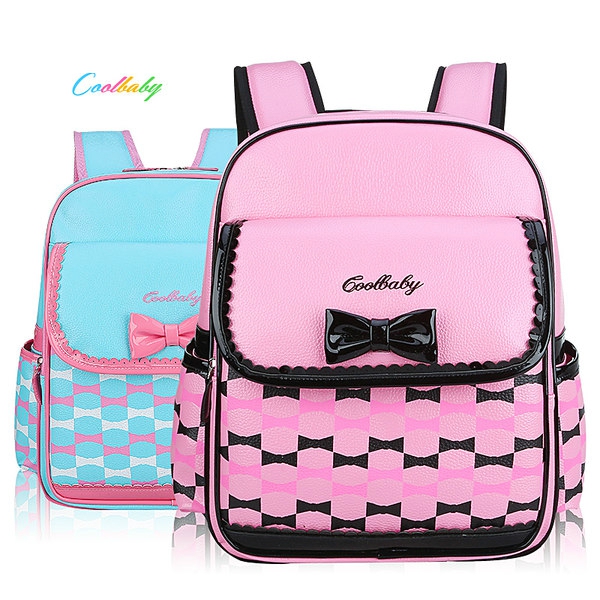 Детски ученически раници за момчета и момичета розови, сини, зелени с панделка за начално и основно училище 