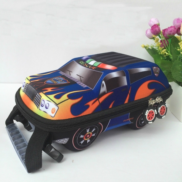 Детска малка раница 3D Автомобил за момчета за детска градина