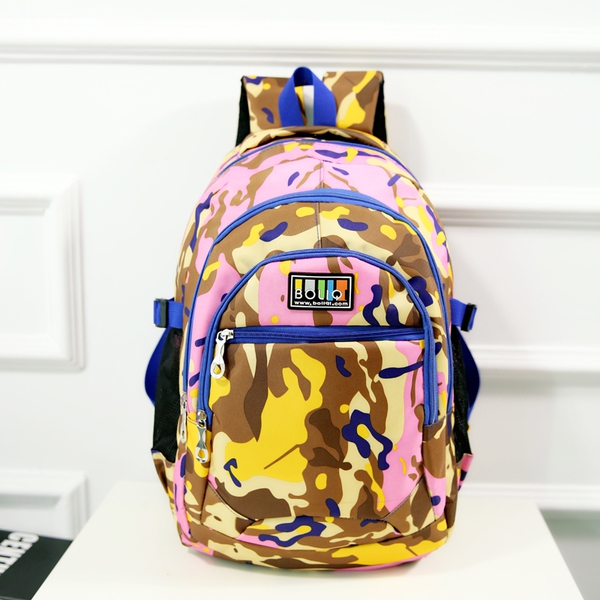 Детски ученически раници за момчета и момичета - 4 цветни камуфлаж модела с мека повърхност 