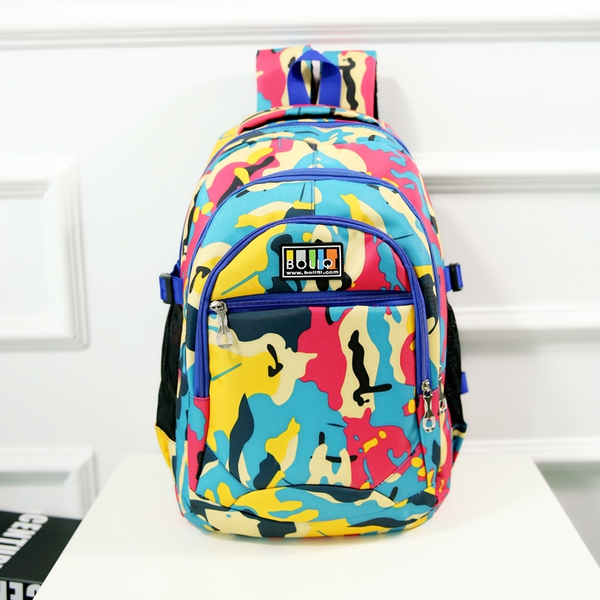 Детски ученически раници за момчета и момичета - 4 цветни камуфлаж модела с мека повърхност 
