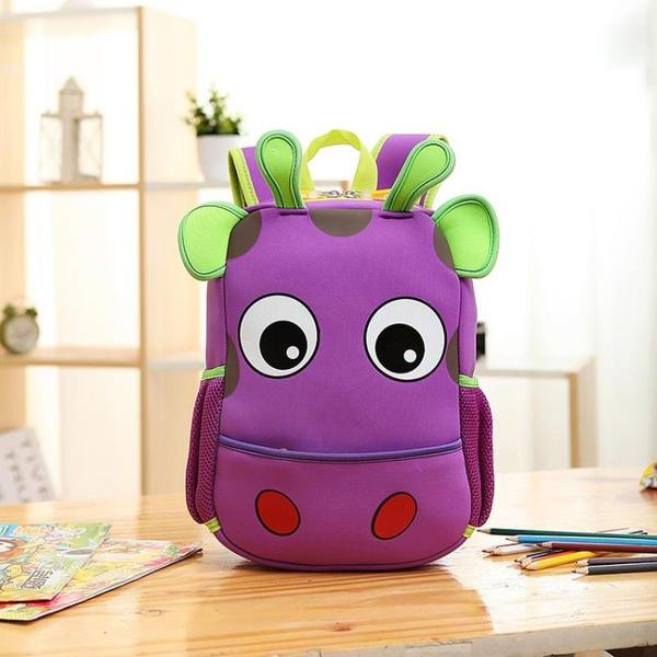 Детска чанта за училище и детска градина Жирафче червена, лилава, зелена, розова за малки момчета и момичета