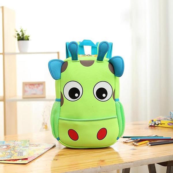 Детска чанта за училище и детска градина Жирафче червена, лилава, зелена, розова за малки момчета и момичета