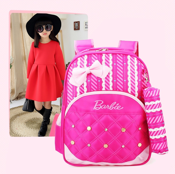 Детска розова раница Барби за момичета от 3 до 11 години, подходяща за училище