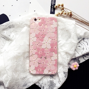 Κυρίες τηλέφωνο σιλικόνης πλάτες για το iPhone 6 / 6s και iPhone 6P / 6sp με λουλούδια ή το γατάκι σε ροζ χρώμα μοντέλα-2