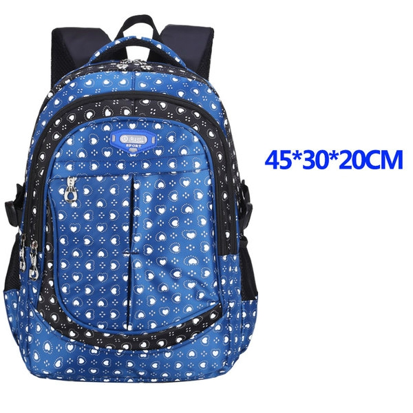 Детски раници за училище за момичета в четири цвята със сърца.