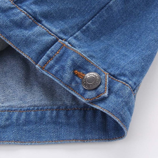 Детски дънков есенен и пролетен елек с качулка за момчета размери за малки и големи деца