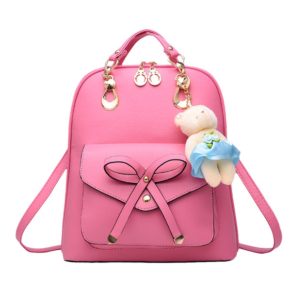 Дамска раница от изкуствена кожа чанта за рамо с двойна употреба чанта свободно време за пътуване 