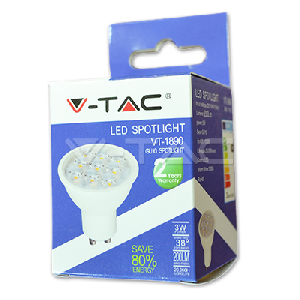 LED Крушка - 3W GU10 Пластик Бяла Светлина