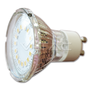 LED Крушка - 4W GU10 Стъклена Топло Бяла Светлина Блистер 3 броя