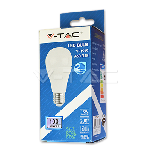 LED Крушка - 15W E27 A60 Термо Пластик Бяла Светлина