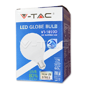 LED Крушка - 10W E27 G95 Глобус Топло Бяла Светлина