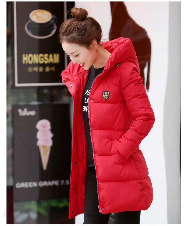 Дамски удобни зимни дебели дълги якета с качулка в 7 цветови модела