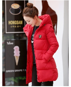 Дамски удобни зимни дебели дълги якета с качулка в 7 цветови модела