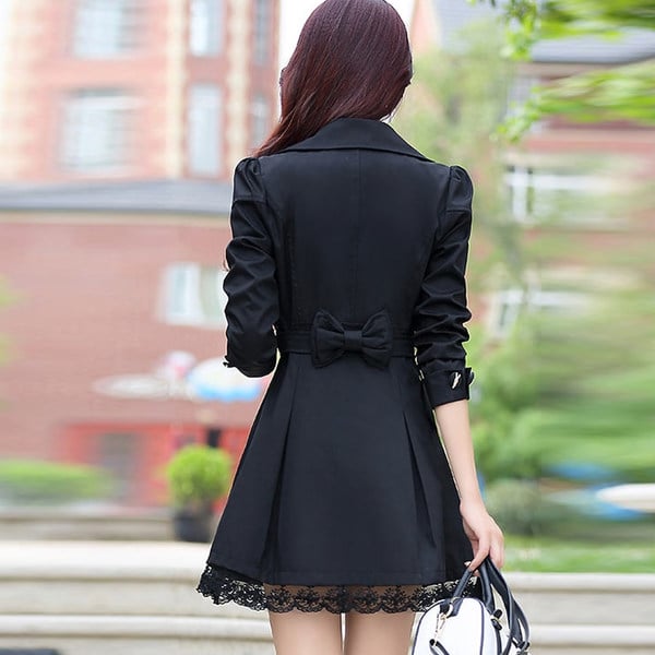 Дамско есенно зимно пролетно палто със средна дължина и в няколко топ цветове жълто, червено, праскова, бордо слим дантела