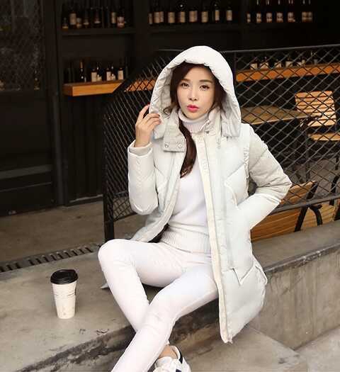 Дамски дебели дълги зимни якета  в сив и черен цвят