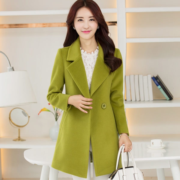 Дамско вълнено слим палто в няколко цвята червено , сиво, розово, разнообразни нюанси в син цвят