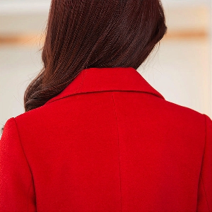Дамско вълнено слим палто в няколко цвята червено , сиво, розово, разнообразни нюанси в син цвят