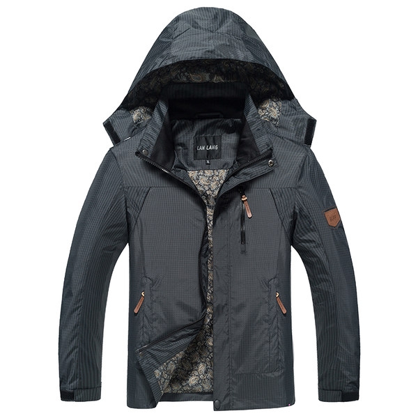 Тънки есенно-пролетни якета  за мъже в 6 цветови модела с качулка