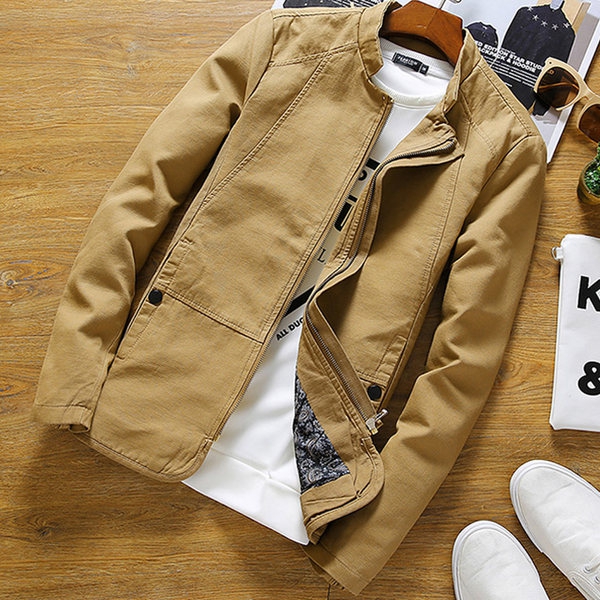 Мъжки дънкови якета в черен,червен,бежов и син цвят тип слим с права яка