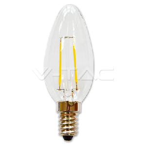 LED Крушка - 2W Filament E14 Кендъл Топло Бяла Светлина