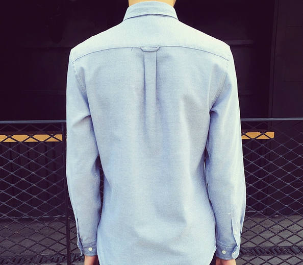 Мъжка риза с дълги ръкави - бял, син, сив, розов, зелен, черен цвят . 