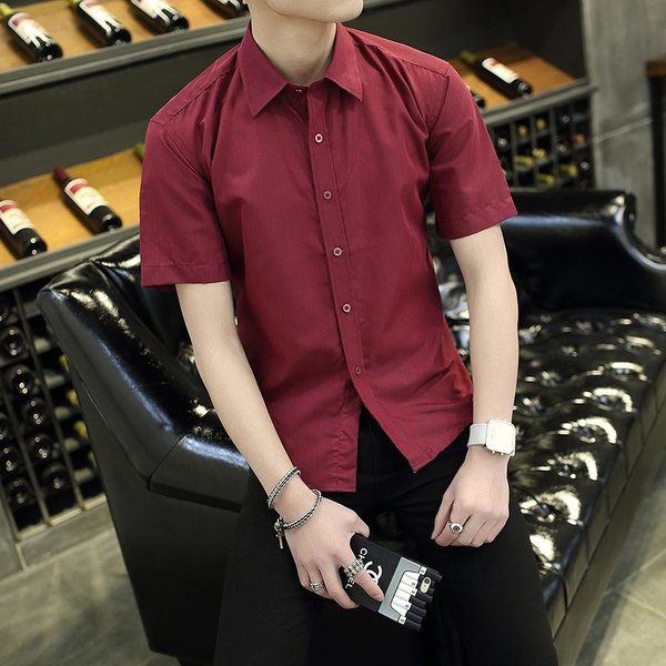 Лятна памучна риза с къс ръкав