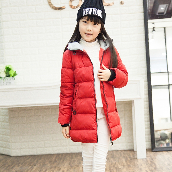 Детско зимно яке за момичета в черен,червен,син и зелен цвят - 5 модела