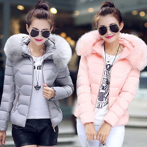 Οι γυναίκες το χειμώνα σακάκι με ένα παχύ γιακά πάπλωμα λευκό, γκρι, μπλε, ροζ, κόκκινο