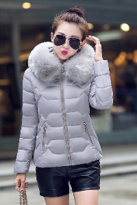Οι γυναίκες το χειμώνα σακάκι με ένα παχύ γιακά πάπλωμα λευκό, γκρι, μπλε, ροζ, κόκκινο