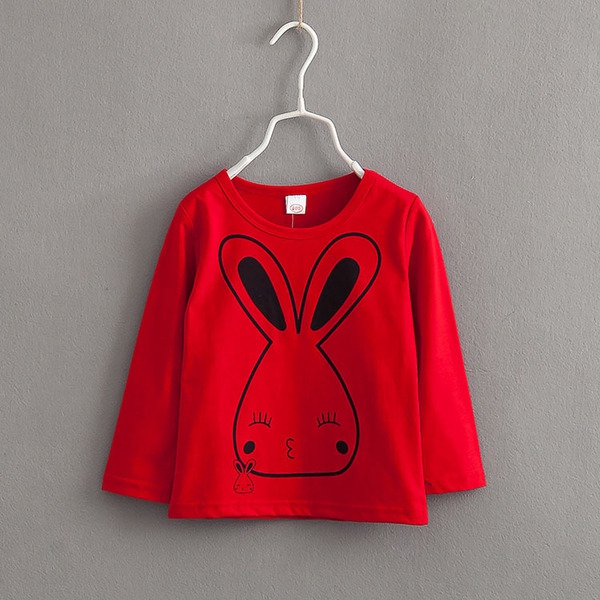 Детски блузки универсални за момичета и момчета червени бели сини розови пони зайче
