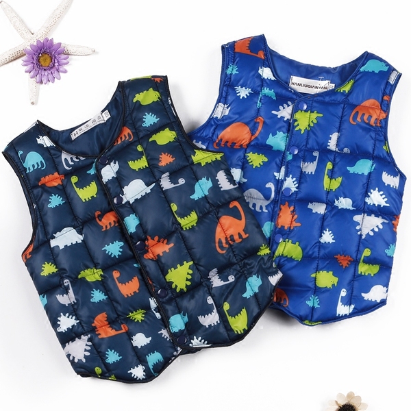 Детски елеци в най-различни цветове и мотиви с пълнеж от гуши пух