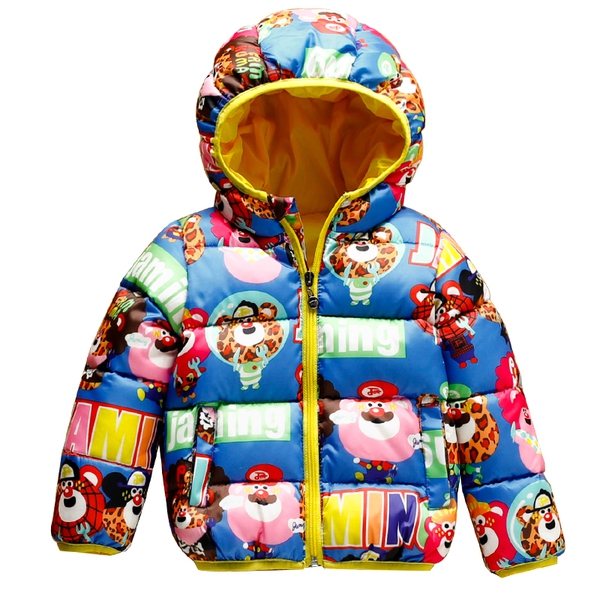 Детско яке от гъши пух в различни цветове и мотиви