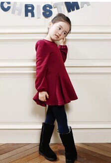 Кашмирени рокли в три цвята за малки момичета.- Черно Червено Сиво