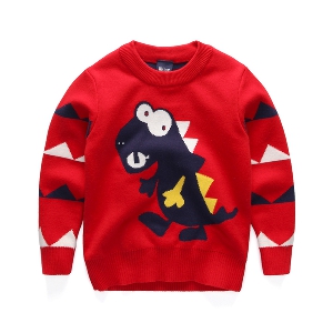 Детски пуловер за момчета с динозавър