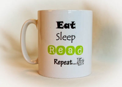 Чаша  „Eat. Sleep. Read. Repeat.“