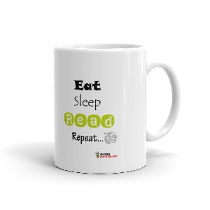 Чаша  „Eat. Sleep. Read. Repeat.“