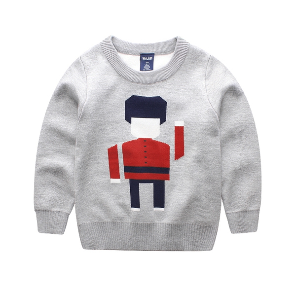 Есенно-зимни пуловери за момчета-Сив Син Зелен Бежов.